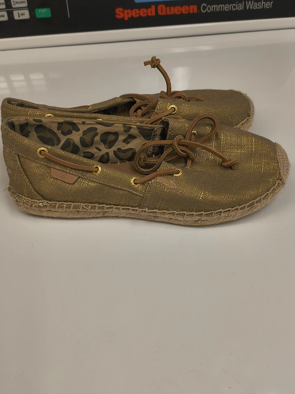 Sperry Metallic Gold Espadrille Loafers